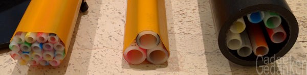 unterschiedliche Leerohre für Glasfaserleitungen