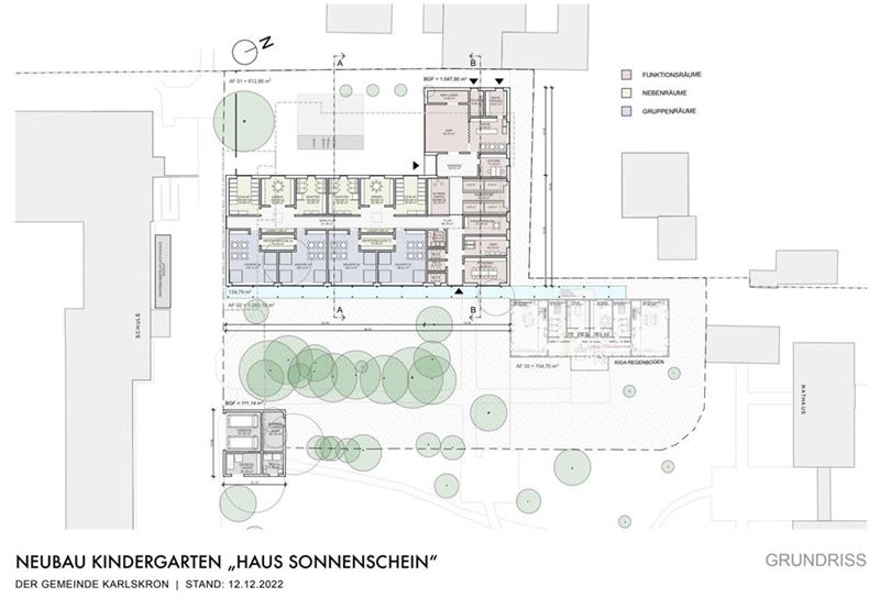 Grundrissentwurf Neubau Haus Sonnenschein, Stand 12.12.2022 Die Bildrechte liegen beim Architekturbüro Obereisenbuchner Pfaffenhofen. Die Verwendung auf Karlskron-Politik.info erfolgt mit freundlicher Genehmigung von Architektin Pia Faust.