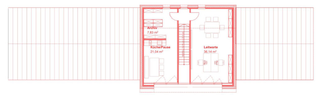 Neues Betriebsgebäude der Kläranlage Karlskron - Obergeschoss Grundriss